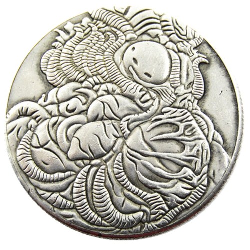 HB136 HOBO US Morgan Silver Plated Dollar skull zombie skeleton Copy Coin