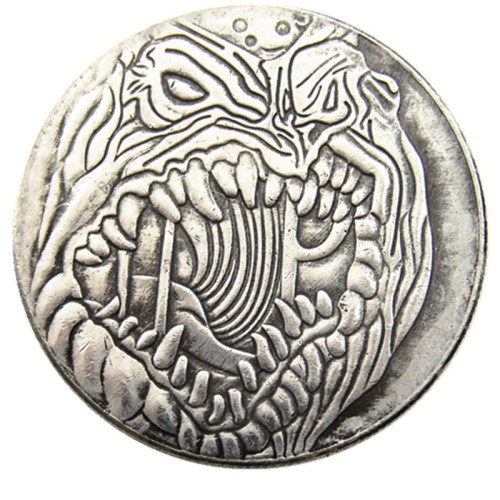 #145 HOBO US Morgan Silver Plated Dollar skull zombie skeleton Copy Coin
