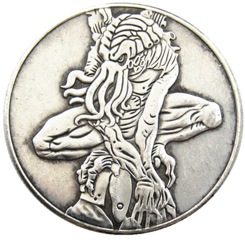 #144 HOBO US Morgan Silver Plated Dollar skull zombie skeleton Copy Coin