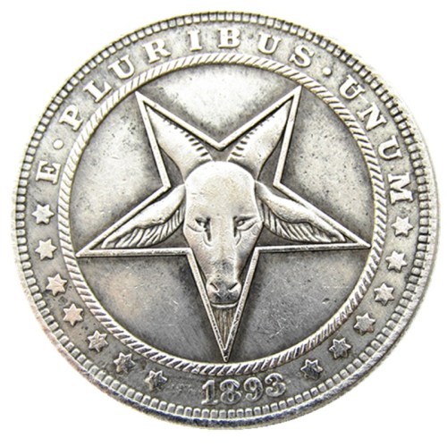 #152 HOBO US Morgan Silver Plated Dollar skull zombie skeleton Copy Coin
