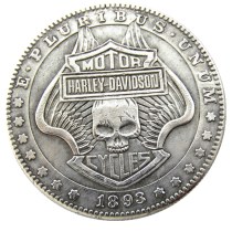 #150 HOBO US Morgan Silver Plated Dollar skull zombie skeleton Copy Coin