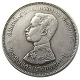TH(04)Thailand 1 Baht 1876 - 1900 ND Silver World Coin King Rama V Elephants Silver Plated Copy Coin