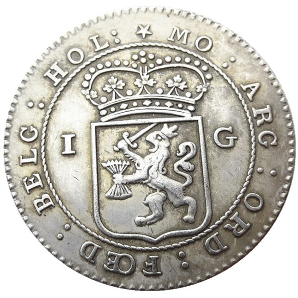 Netherlands East Indies 1802 1 Gulden Silver Plated Copy Coin