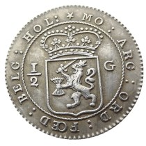 Netherlands East Indies 1802 1/2 Gulden Silver Plated Copy Coin Netherlands East Indies 1802 1/2 Gulden Silver Plated Copy Coin
