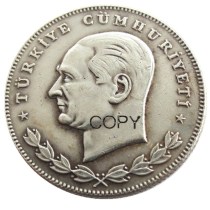 Turkey 1934 100 Kurus Silver Plated Copy Coin