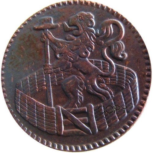 Netherland 1Duit 1739 Dutch Republic Copper Copy Coin
