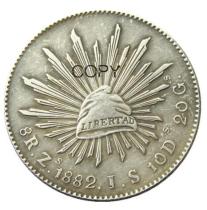 Mexico 8 Reales 1882 Silver Plated Copy Coins Mexico 8 Reales 1882 Silver Plated Copy Coins