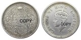 IN(13) Indian 1 Rupee (1941-1945) 5pcs Ancient Silver Plated Copy Coins