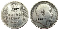 IN(11) Indian 1 Rupee 1903 Ancient Silver Plated Copy Coins