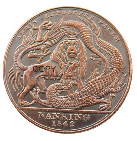 HK(01)Hong Kong Britain Colony 1842 Victoria Copper Unadtpted  Frist Opium War' Military copy coins(37mm)