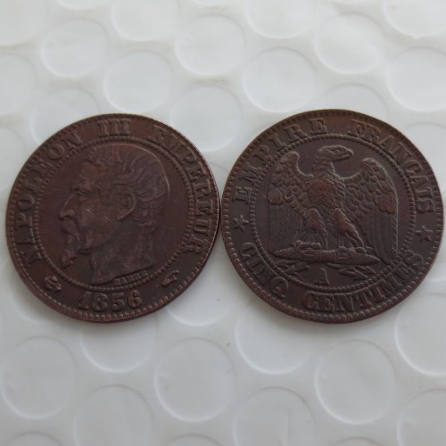 France 1856A 5Cents 100% copper Copy Coins