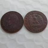 France 1857A 5Cents 100% copper Copy Coins