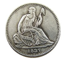 US 1837 Liberty Seated Dime Silver Plated Copy Coin