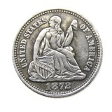 USA 1872P/S Liberty Seated Half Dime Legend Obverse Copy Coins