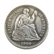 USA 1860P/O Liberty Seated Half Dime Legend Obverse Copy Coins