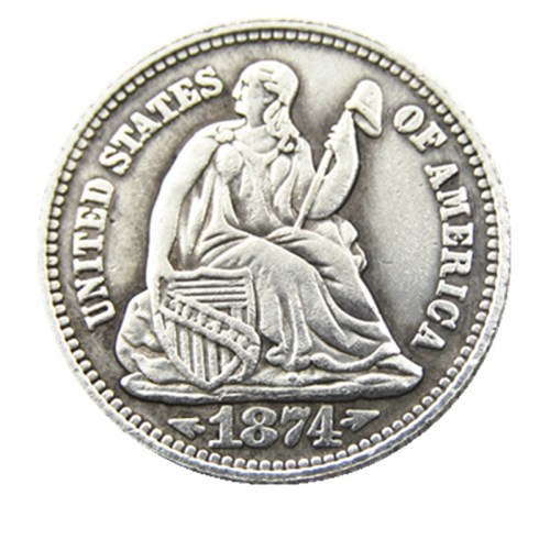 US 1874S Liberty Seated Dime Silver Plated Copy Coin