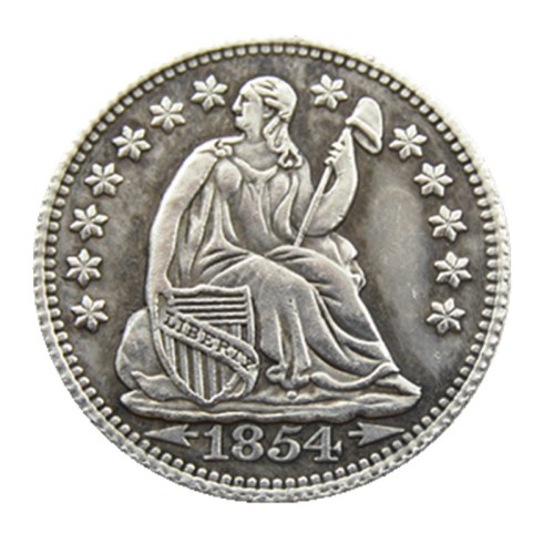 US 1854o Liberty Seated Dime Silver Plated Copy Coin