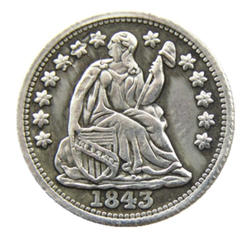 USA 1843 Liberty Seated Half Dime No Stars (Regular Strike) Copy Coins
