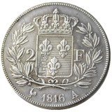 France 1816A 2Francs Silver Plated Copy Coins