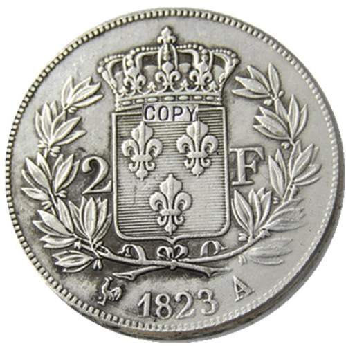 France 1823A 2Francs Silver Plated Copy Coins
