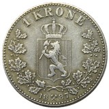 Norway 1 Kroner 1887 Silver Foreign Coin Silver Plated Copy Coins