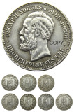 A set of (1877-1904) 7pcs Norway 1 Kroner Silver Foreign Coin Silver Plated Copy Coins