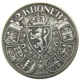 Norway 2 Kroner - Haakon VII (1910 1912 1913 1917 ) 4pcs Silver-Plated Coin COPY