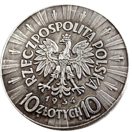Poland 1834 5 Zlotych Silver Plated Coins Copy