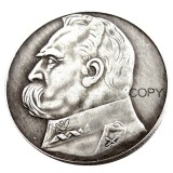 A set of(1934-1939) 6pcs Poland 10 Zlotych Silver Plated Copy Coin