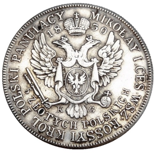 Poland 1830 5 Zlotych Silver Plated Coins Copy