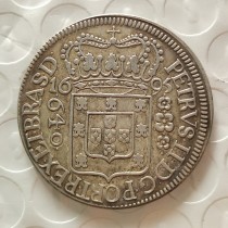 Brazil 1695 640 Ries Silver Plated Copy Coins