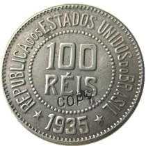 Brazil 1935 100 Ries Nickel Plated Copy Coins