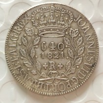 Brazil 1821 640 Ries Silver Plated Copy Coins