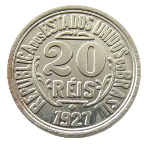 Brazil 1927 20 Ries Nickel Plated Copy Coins