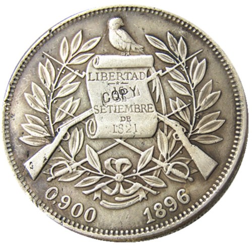 GUATEMALA 1896 1 PESO Silver Plated Copy Coin