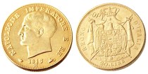 ITALIAN STATES, KINGDOM OF NAPOLEON, Napoleon I, 20 Lire, 1813M Gold Plated Copy Coin