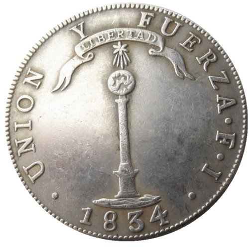 Chile Peso 1834-FJ Silver Silver Plated Copy coin