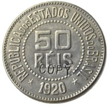 Brazil 1920 50 Ries Nickel Plated Copy Coins