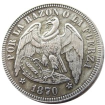 Chile 1870 0.5PESO Silver Plated Copy Coins
