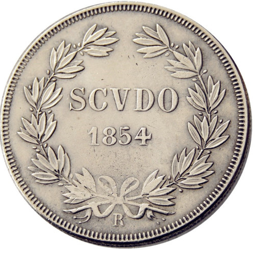 Italy Vatican, Papal States, Scudo 1854 Silver Plated Copy Coins