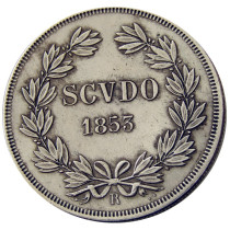 Italy Vatican, Papal States, Scudo 1853 Silver Plated Copy Coins