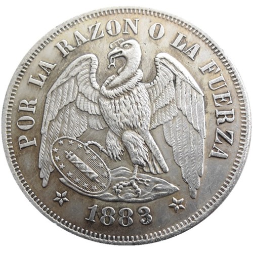 Chile 1883 1PESO Silver Plated Copy Coins