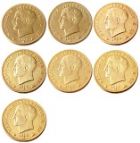ITALIAN STATES, KINGDOM OF NAPOLEON, Napoleon I, 40 Lire, 1808-1814-M 7pcs Gold Plated Copy Coin