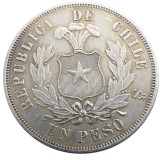 Chile 1875 1PESO Silver Plated Copy Coins