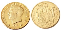 ITALIAN STATES, KINGDOM OF NAPOLEON, Napoleon I, 20 Lire, 1814M Gold Plated Copy Coin
