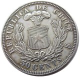 Chile 1868 0.5PESO Silver Plated Copy Coins