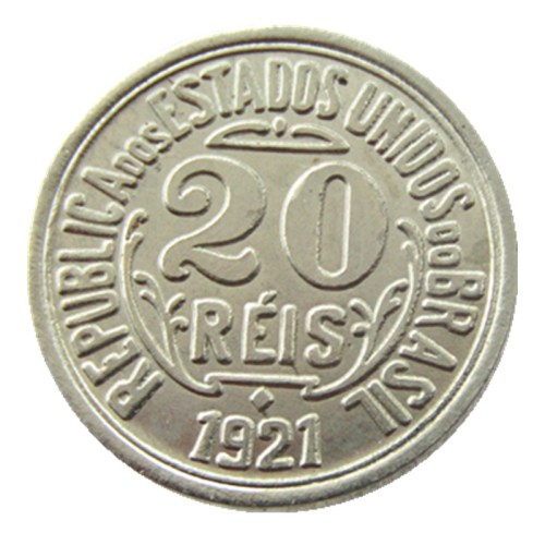 Brazil 1921 20 Ries Nickel Plated Copy Coins