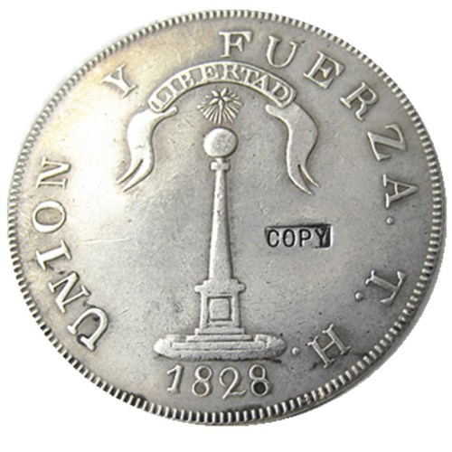 Chile Republic Peso 1828 COQUIMBO Silver Silver Plated Copy coin