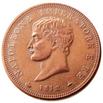 ITALIAN ST 1812 Kingdom Of Napoleon I 1 SOLDO Made in Copper Copy Coins