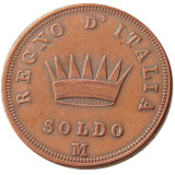 ITALIAN ST 1809 Kingdom Of Napoleon I 1 SOLDO Made in Copper Copy Coins